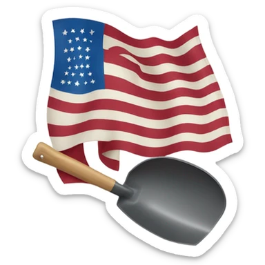 American Shovel flag sticker