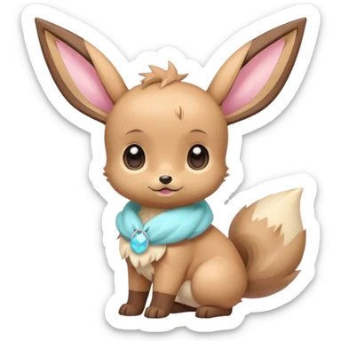 Kawaii Shiny Colorful Pastel Baby Innocent Chibi Kawaii Cute Adorable Eevee Full Body sticker