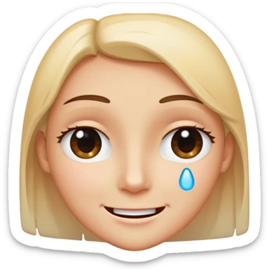 A face split diagonally: one half smiling, the other half with a tear. Soft gradient colors to show transition between emotions. Slight sparkle accent to suggest depth and nuance. sticker