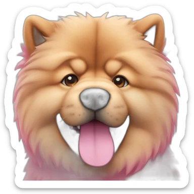 pink crazy chow-chow sticker