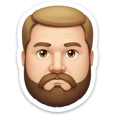 Chubby bearded Caucasian man with a serious face sticker