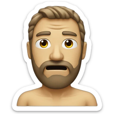 Angry guy with beard and nose strip sticker