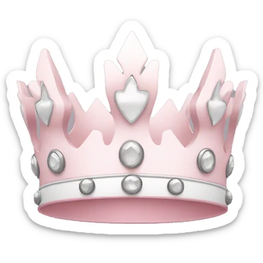 White and pastel pink crown sticker