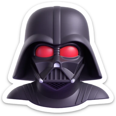 Darth Vader 3D Microsoft fluent emoji style sticker