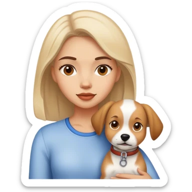 Girl wit dog sticker