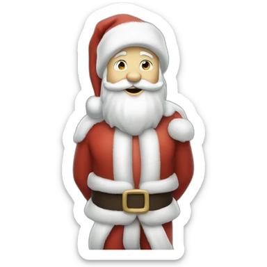 Full height Actively gesturing with hands pale skin Santa Claus sticker