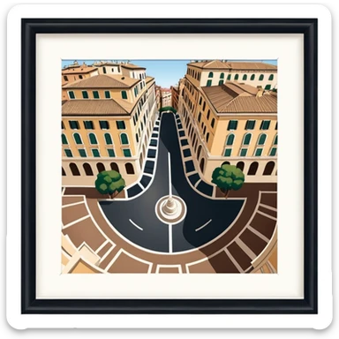 piazza di spagna view from up above
no square style no frame png style 
no squared only building 4k  sticker