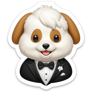cute blob dog in a tuxedo sticker
