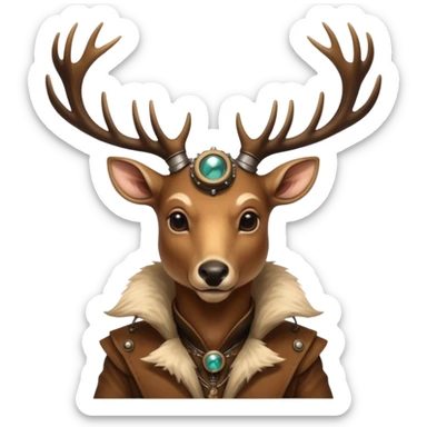 cinematic steam-punk -  hieronymus bosch phantasmagoric mutated creatures - hybrids of human-deer sticker