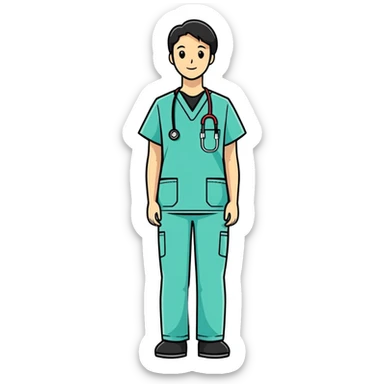Wearing scrubs  sticker