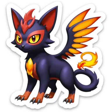 Noibat-Nargacuga-Litten-Torracat-fusion-Fakemon-Pokémon-creature  sticker