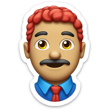 Bufona rojo y azul con los botones amarillos sticker