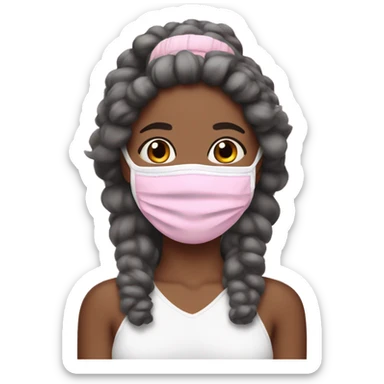 woman with a pink hydrating facemask and fluffy headband sticker
