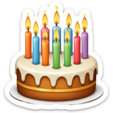 cake with six candles sticker