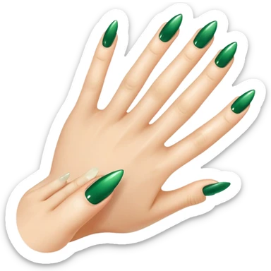 green fingernail, manicure sticker