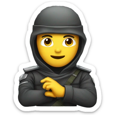 Ninja saluting with an army type salute  sticker