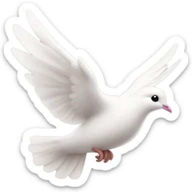 dove in flight with light pink bow tied around neck sticker