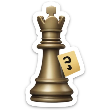 Knight chess piece with a sign “3” sticker