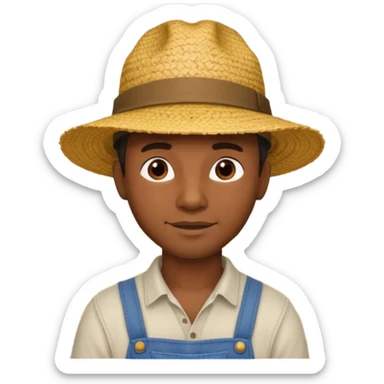 A black guy working at a farm sticker