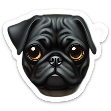 A cyberpunk black pug in Art Nouveau style during 1910 sticker