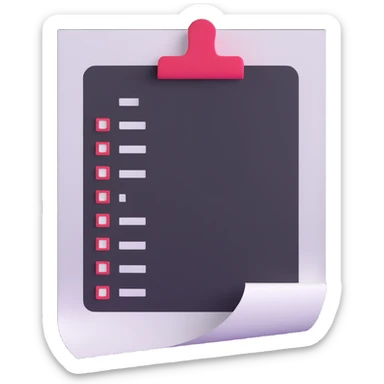 long curling to-do list paper looping up and down like a snake with tiny checkboxes fading into distance sticker