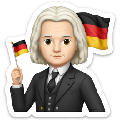 johann sebastian bach german flag sticker