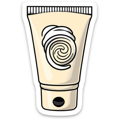 crumpled empty hand cream tube, flattened and wrinkled, cap on, no cream left sticker