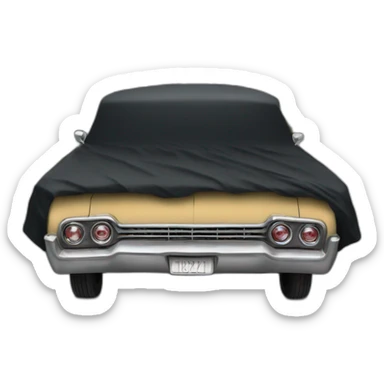 1960s dusty car covered in black cover sticker