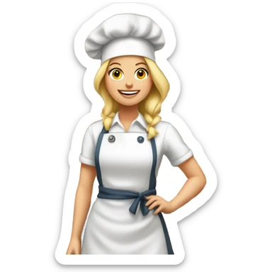 Bakery blond girl sticker