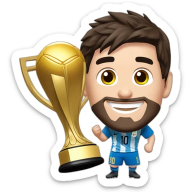 leonel messi levantando la copa mundial sticker