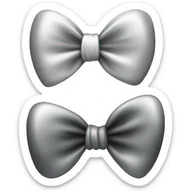 black bow with a silver heart bow in the center sticker