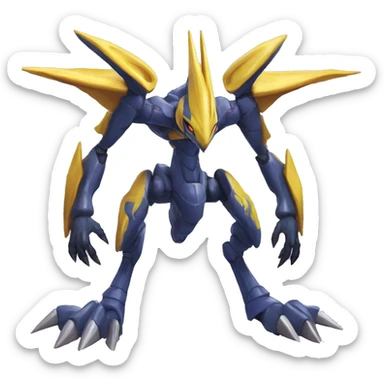  Cool Edgy Godly Digimon-Genesect-Dialga-Reptile full body sticker