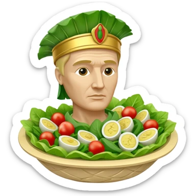 Julius Caesar statue inside salad wrap sticker