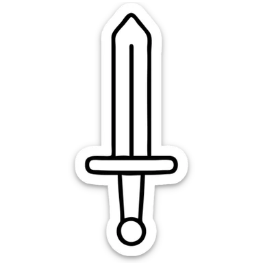 silver greatsword, simple, minimalistic, clean design sticker