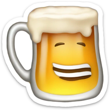 drinking beer with frenchfries sticker