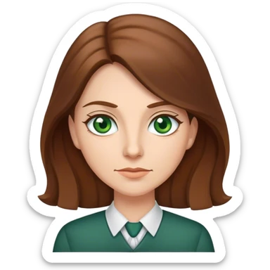Ironic  female teacher with long Brown hair and Green eyes sticker
