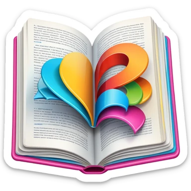 open magazine with colorful pages sticker