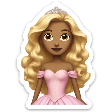 Princess with pink ballgown and big blonde hair pretty detailed realistic  sticker