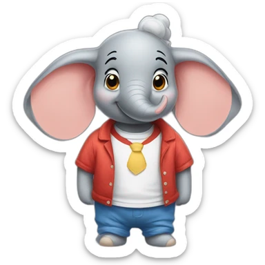 dumbo wearing a t shirt because he is going to bed  sticker