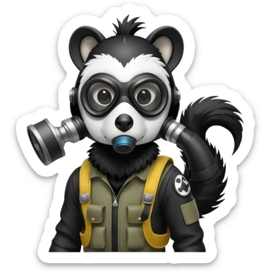 SKUNK WITH GAS MASK sticker