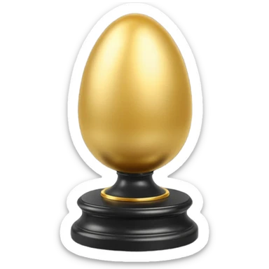 golden egg on a black marble pedestal sticker