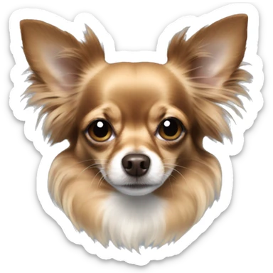 black cobalt blue long-haired chihuahua face sticker