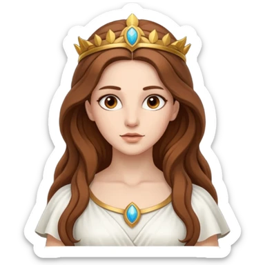 Libertas, Freedom Goddess from Rome Mythology with long brown hair, white outfit sticker