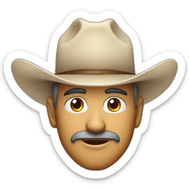 farwest cowboy face with squinted eyes sticker