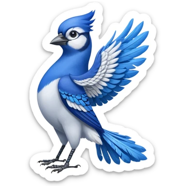 A bluejay bombadier, bandolier of grenades, side profile, feet included  sticker