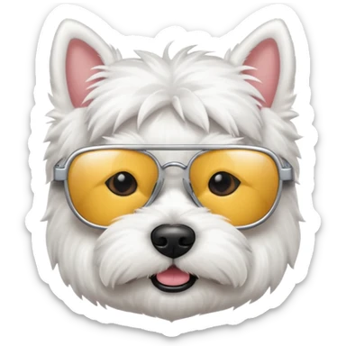 Westie Dog with cool glasses sticker