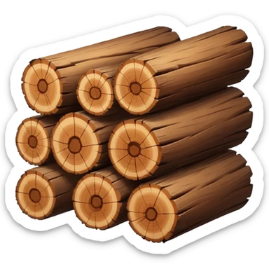 pile of wood logs emoji sticker