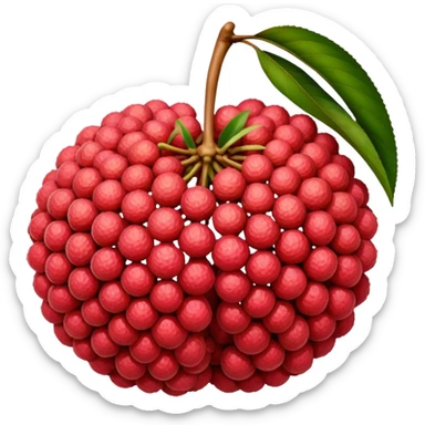  Lychee: Lychee (or Litchi) is a sweet, tropical fruit from China with bumpy red skin, white translucent flesh, and a large seed,  sticker