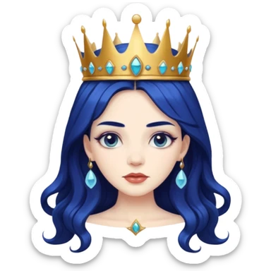 beautiful queen hydra sea witch with seven heads and a crown on the main head sticker