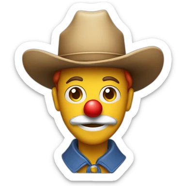 Classic Clown wearing a cowboy hat sticker